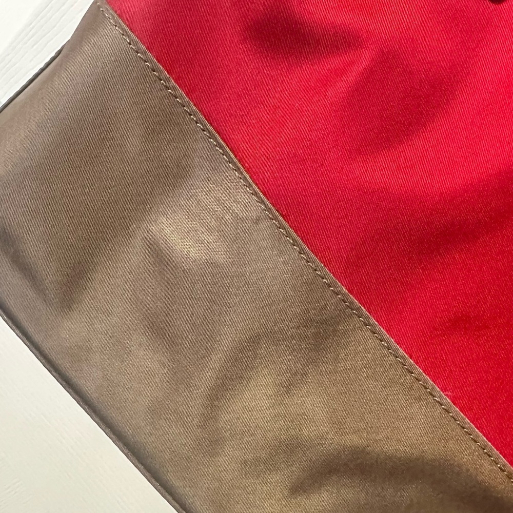 Tumi Two-Tone Red and Brown Tote - Picture 3 of 7